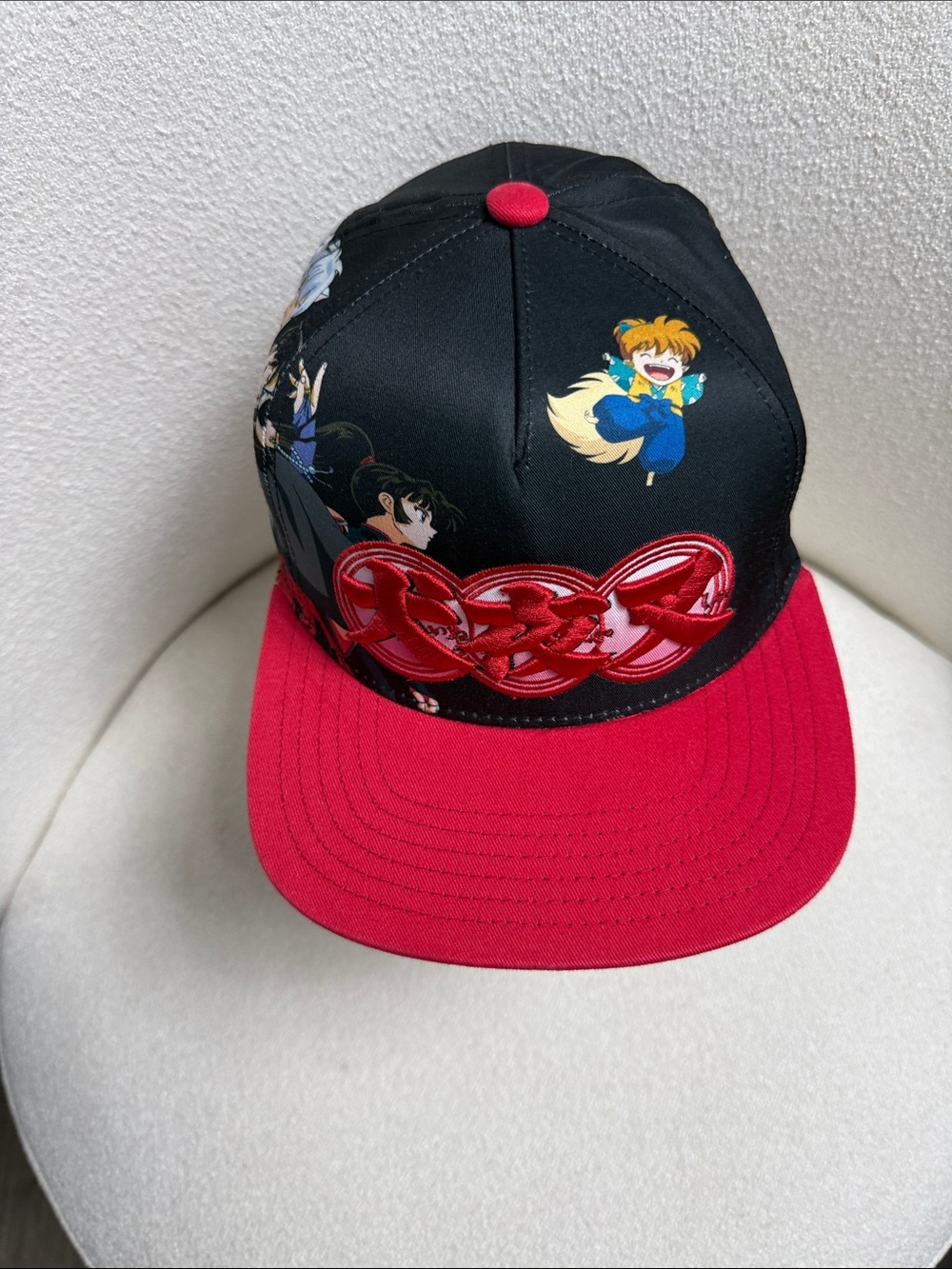 Black & Red Anime Character Snapback Hat - Unbranded